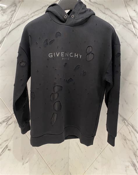 givenchy sweatshirt distressed|Givenchy destroyed hoodie.